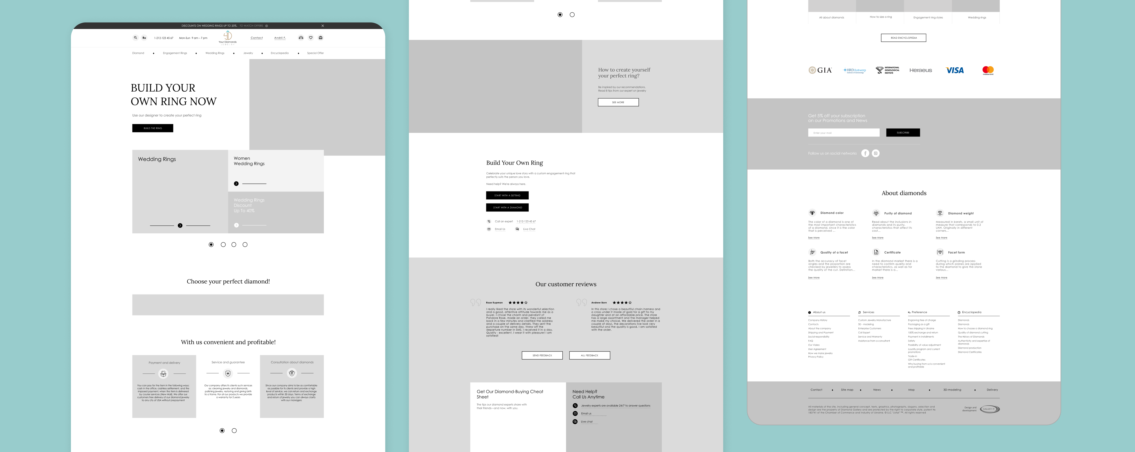 YourDiamonds wireframing