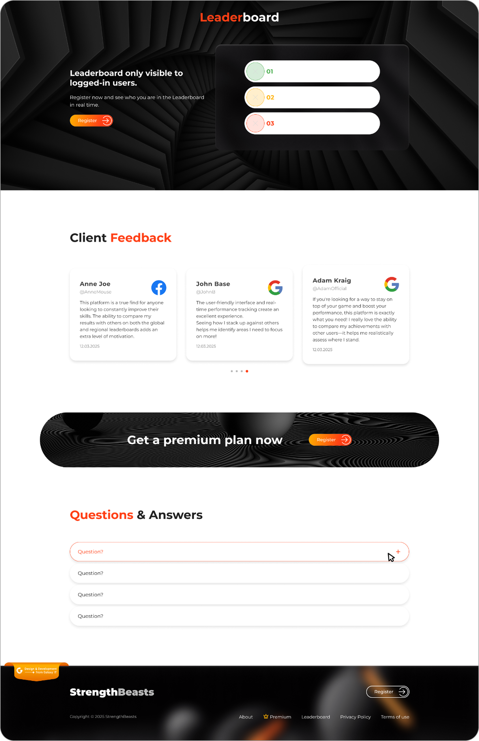 FitnessLeader UI concept